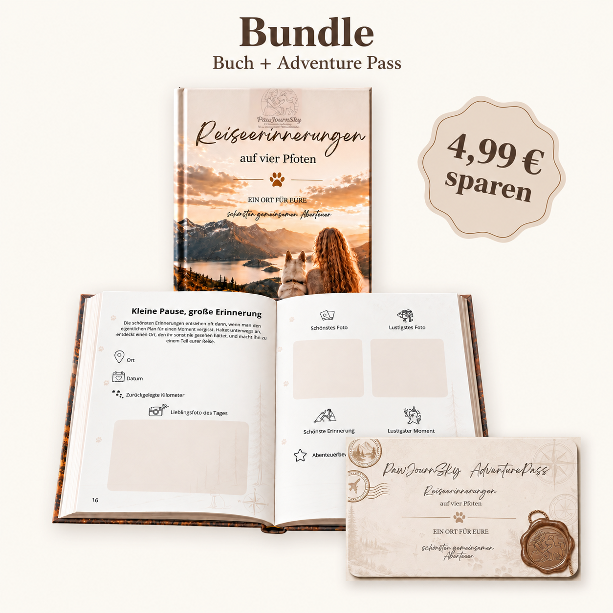 Reiseerinnerungen auf vier Pfoten – Bundle aus Buch & Adventure Pass